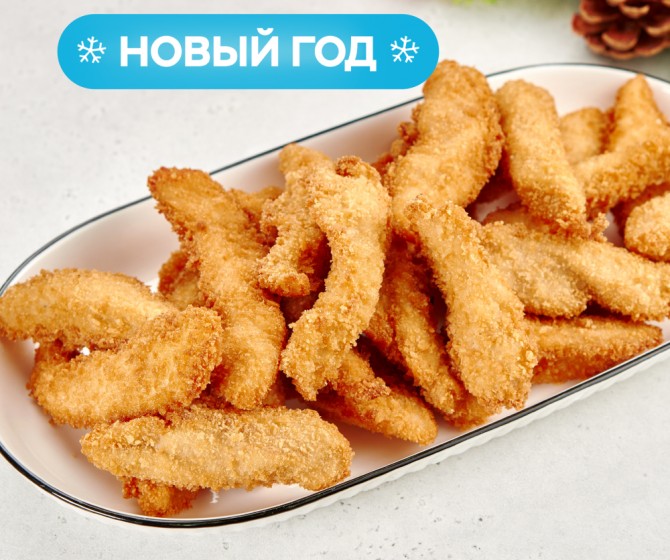 Домашние стрипсы из куриного филе на четверых